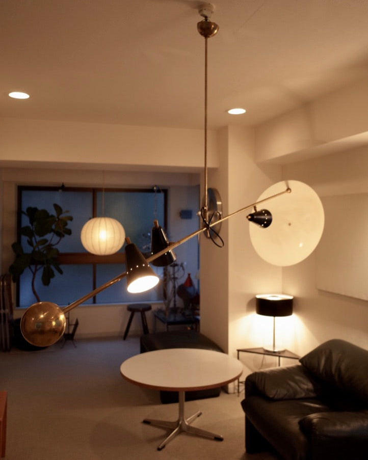 Italy Reflective Plate Brass Lamp Midcentury stilnovo styler