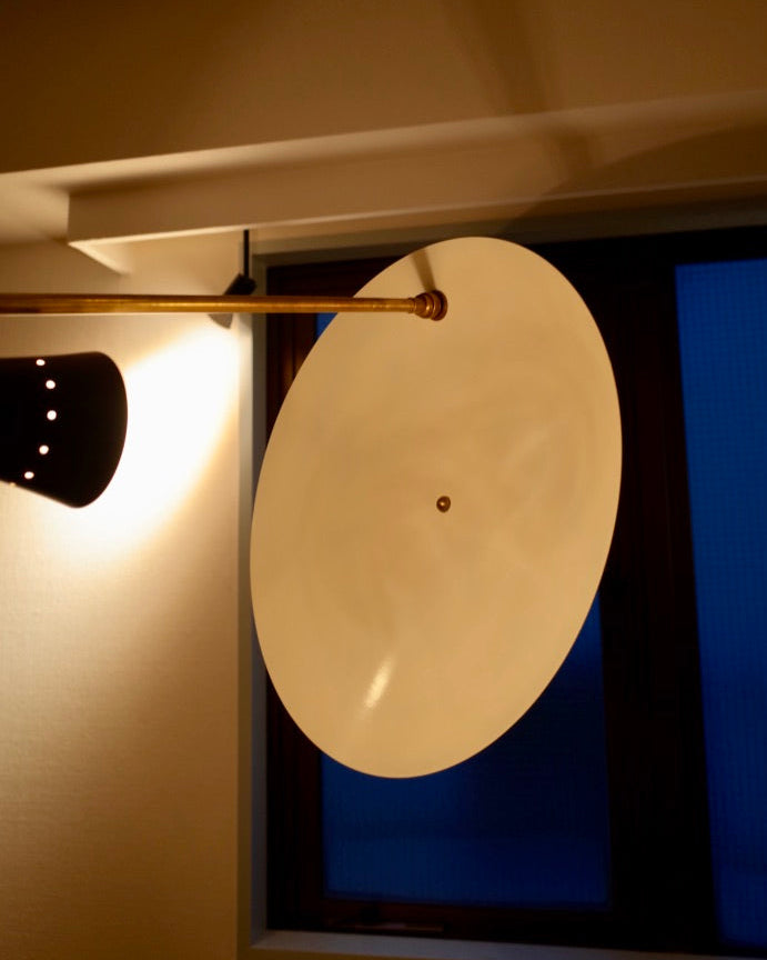 Italy Reflective Plate Brass Lamp Midcentury stilnovo styler