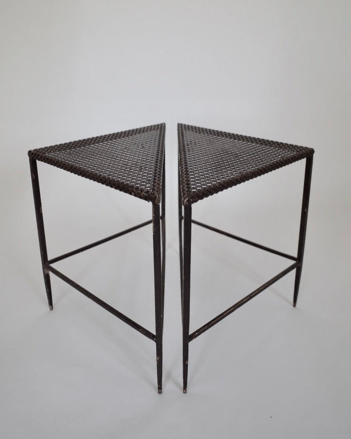 Mathieu Matégot triangular tables set 1950s