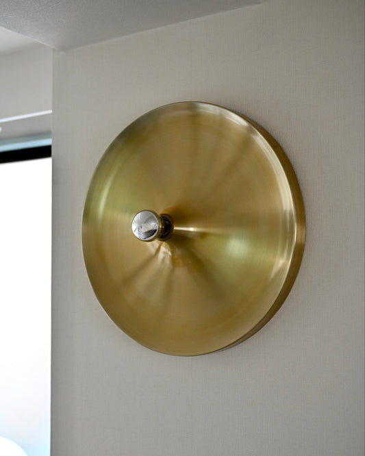 Charlotte Perriand Gold Aluminum Wall Lamp for Les Arcs 1960s 50cm