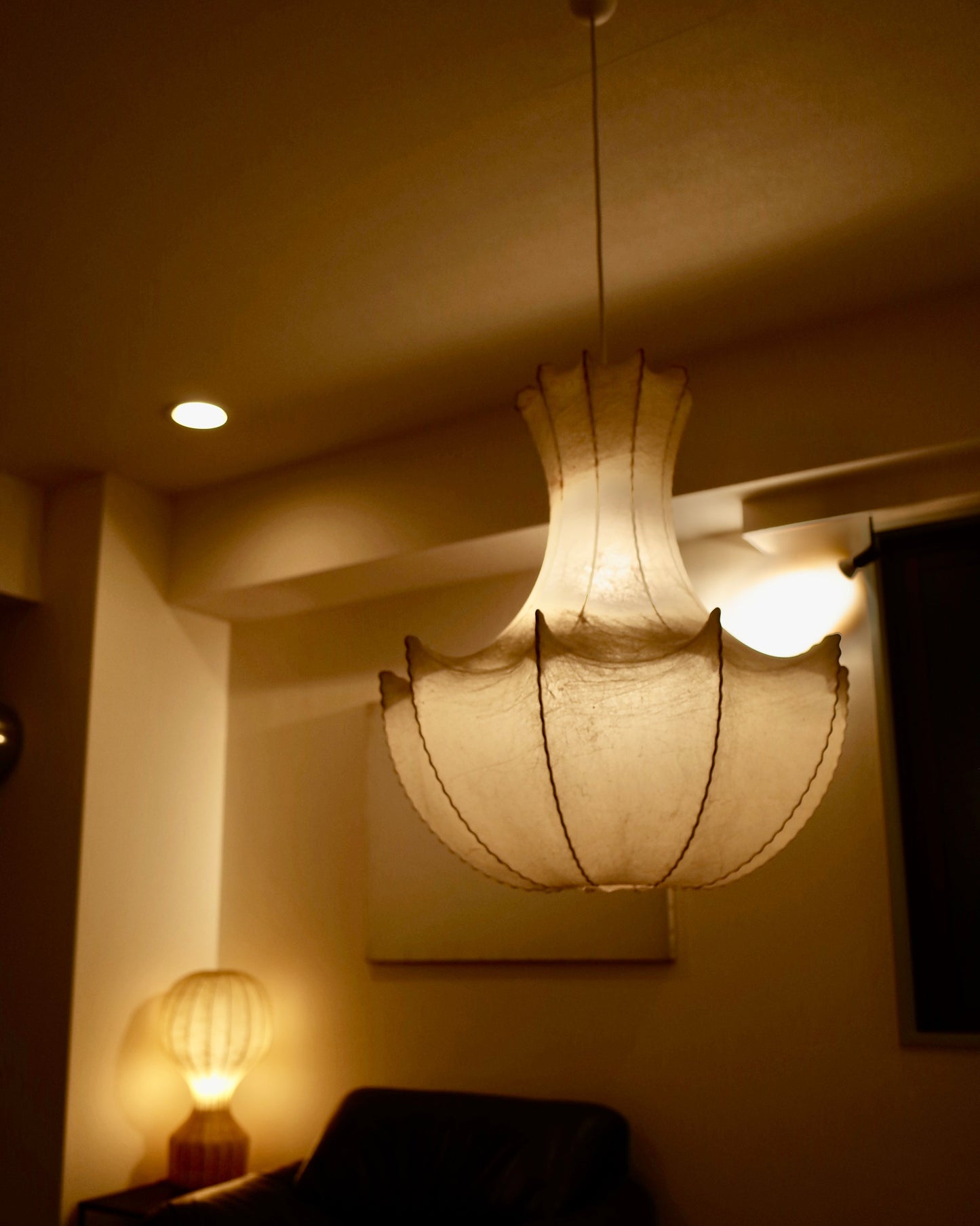 Italian Hanging Cocoon Lamp 1960s