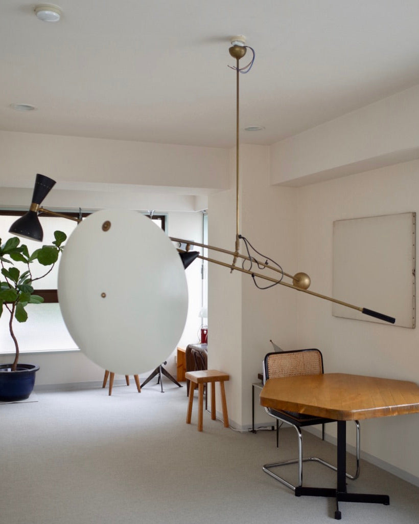 Italy Chandelier Brass Lamp reflective plate