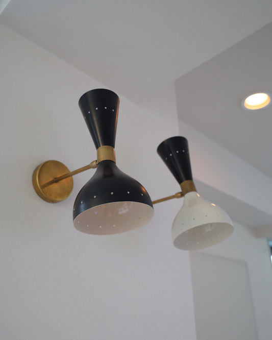 Italian Double Cone Sconces Brass Lamps