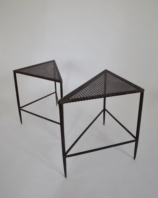 Mathieu Matégot triangular tables set 1950s