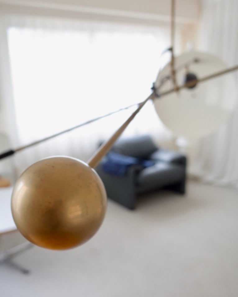 Italy Chandelier Brass Lamp reflective plate