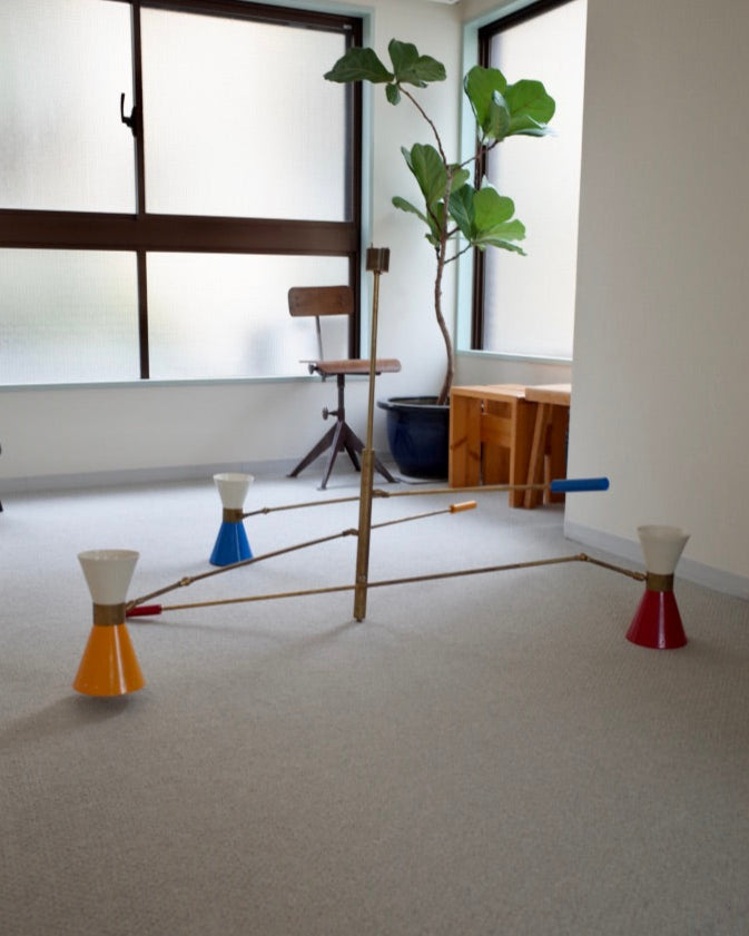 Italy 3Arms Chandelier Brass Lamp