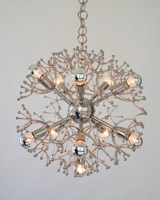 Gaetano Sciolari sputnik chandelier Chrome plated brass  Italy 1970s