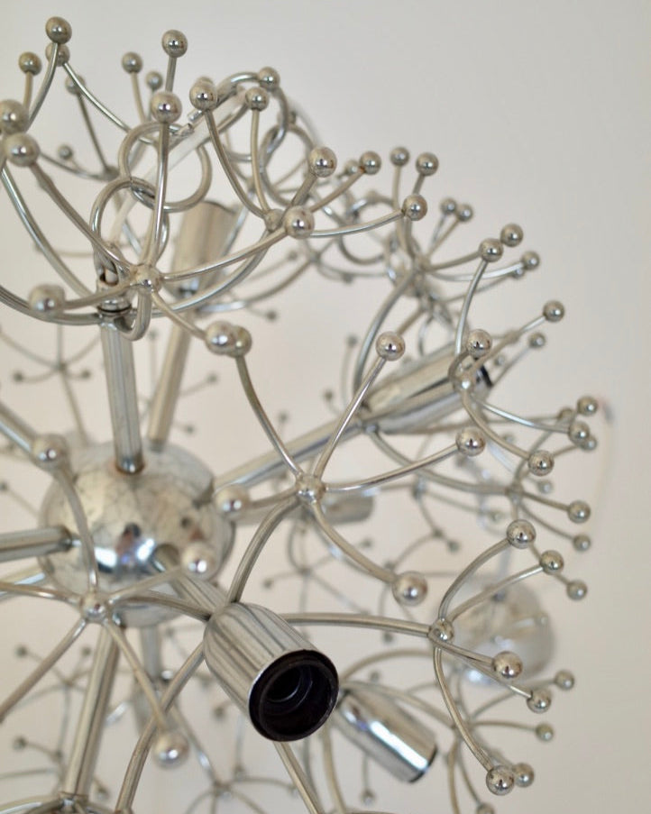 Gaetano Sciolari sputnik chandelier Chrome plated brass  Italy 1970s