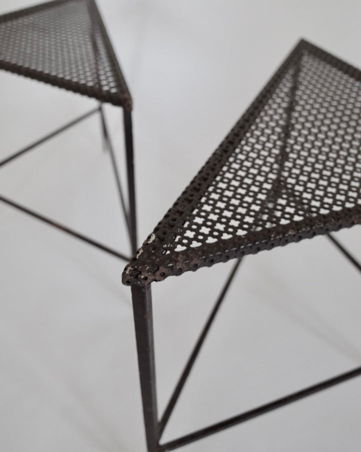 Mathieu Matégot triangular tables set 1950s