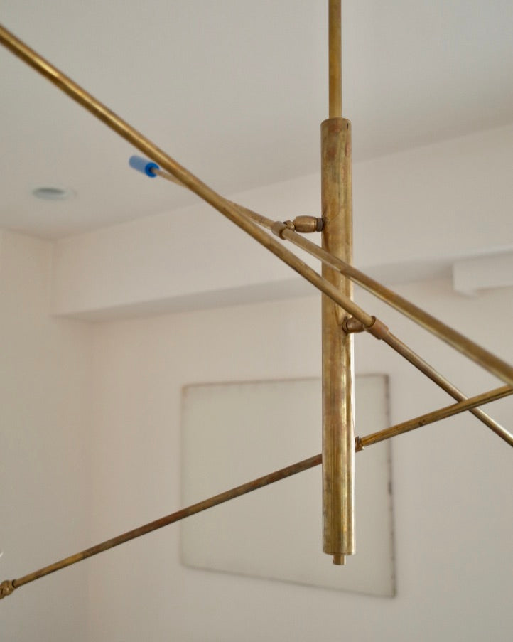 Italy 3Arms Chandelier Brass Lamp