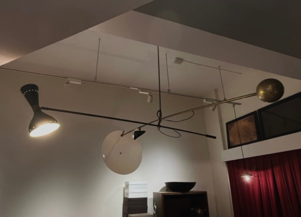 Italy Chandelier Brass Lamp reflective plate