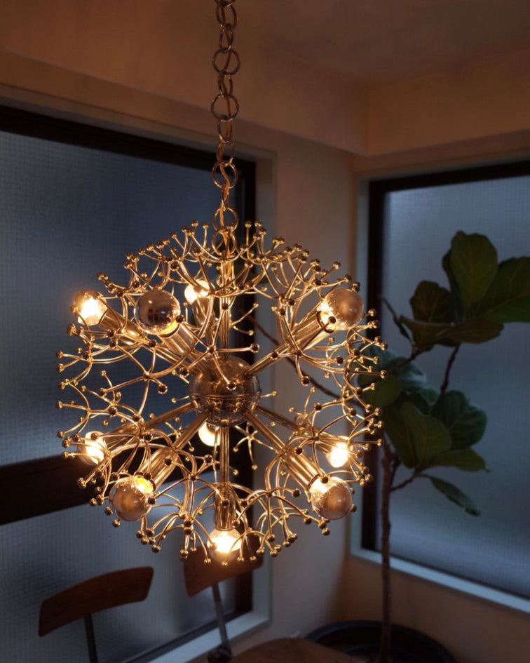 Gaetano Sciolari sputnik chandelier Chrome plated brass  Italy 1970s