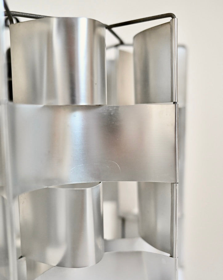 Max Sauze Aluminum Pendant Lamp, France, 1970s