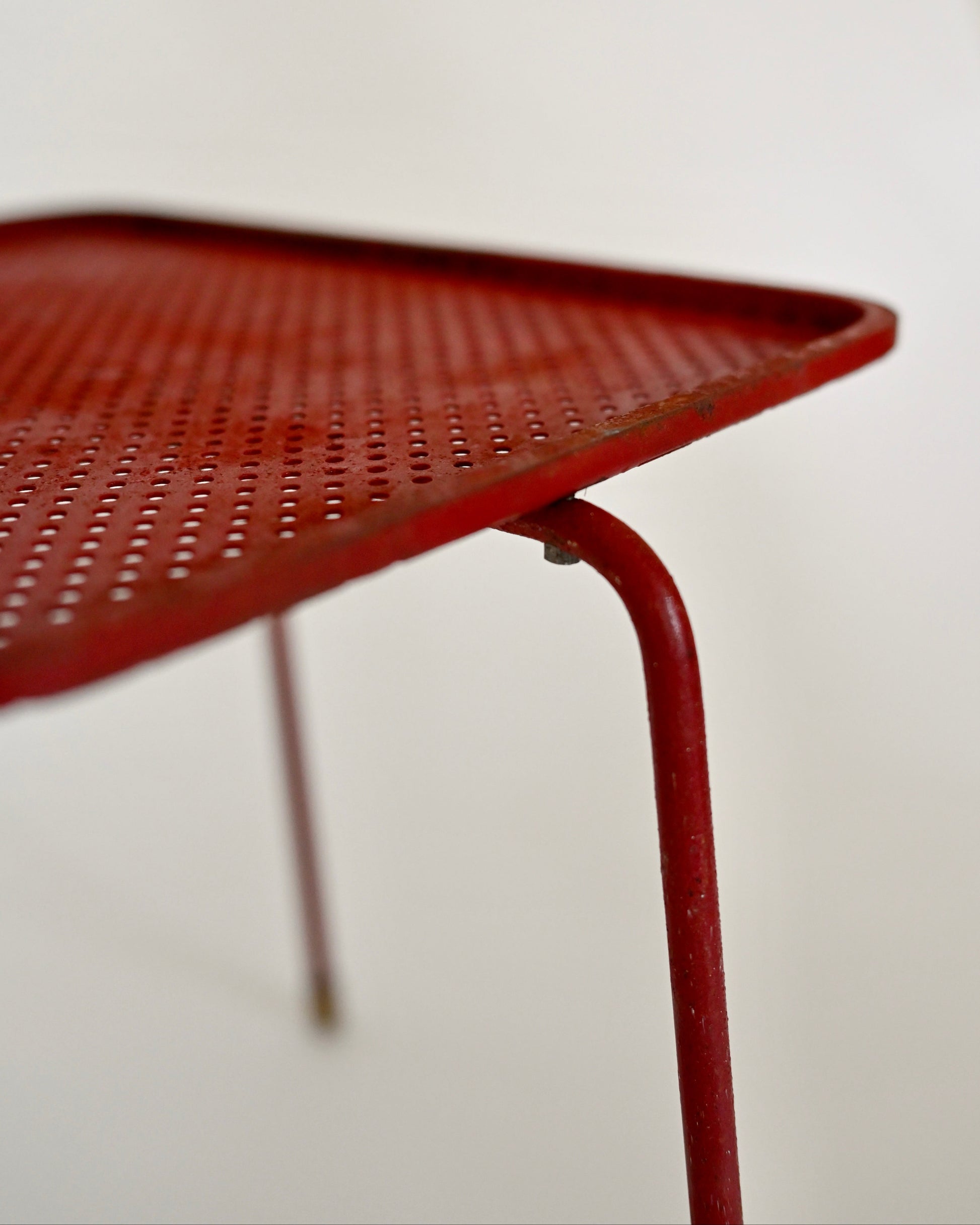 Mathieu Matégot Soumba tables, three-color set, France 1953