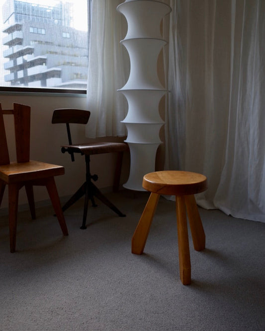 Charlotte Perriand Meribel SNDOZ Stool Les Arcs 1970s