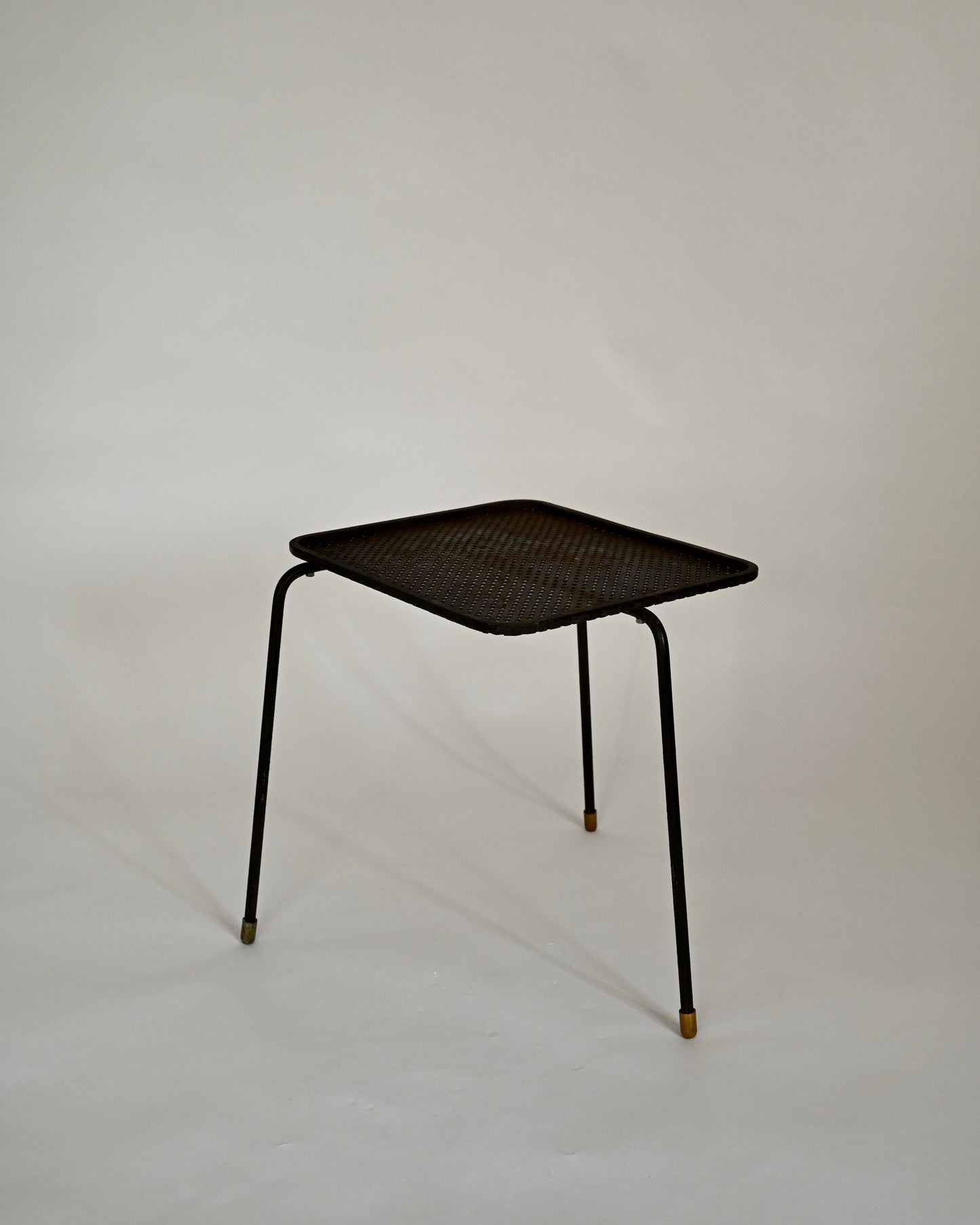 Mathieu Matégot Soumba tables, three-color set, France 1953
