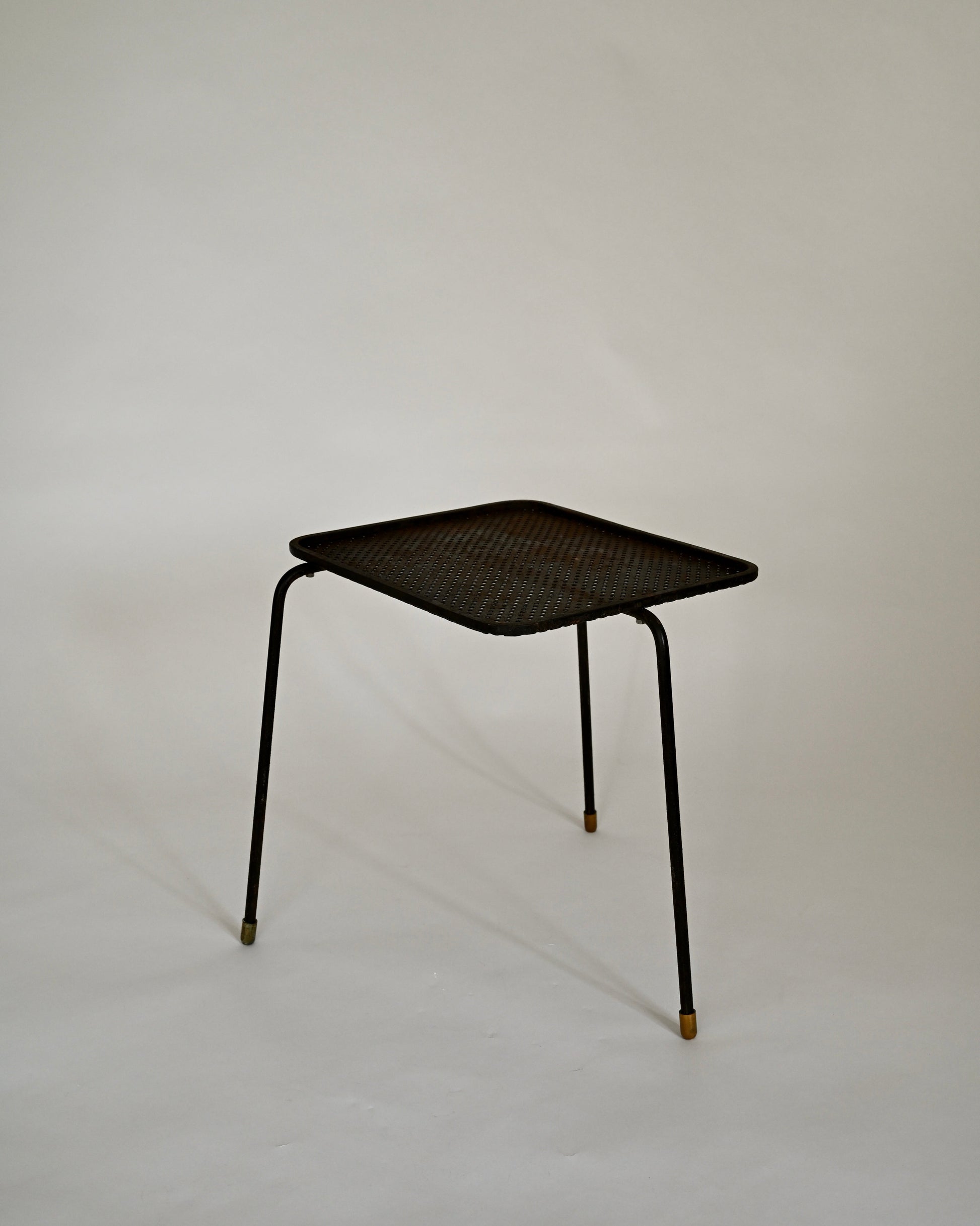 Mathieu Matégot Soumba tables, three-color set, France 1953