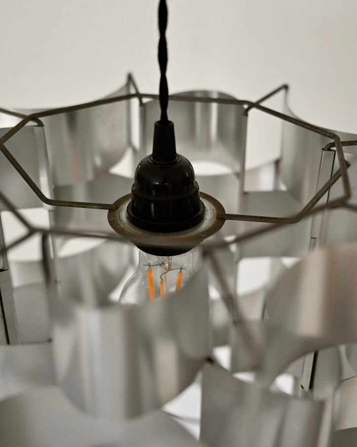 Max Sauze Aluminum Pendant Lamp, France, 1970s