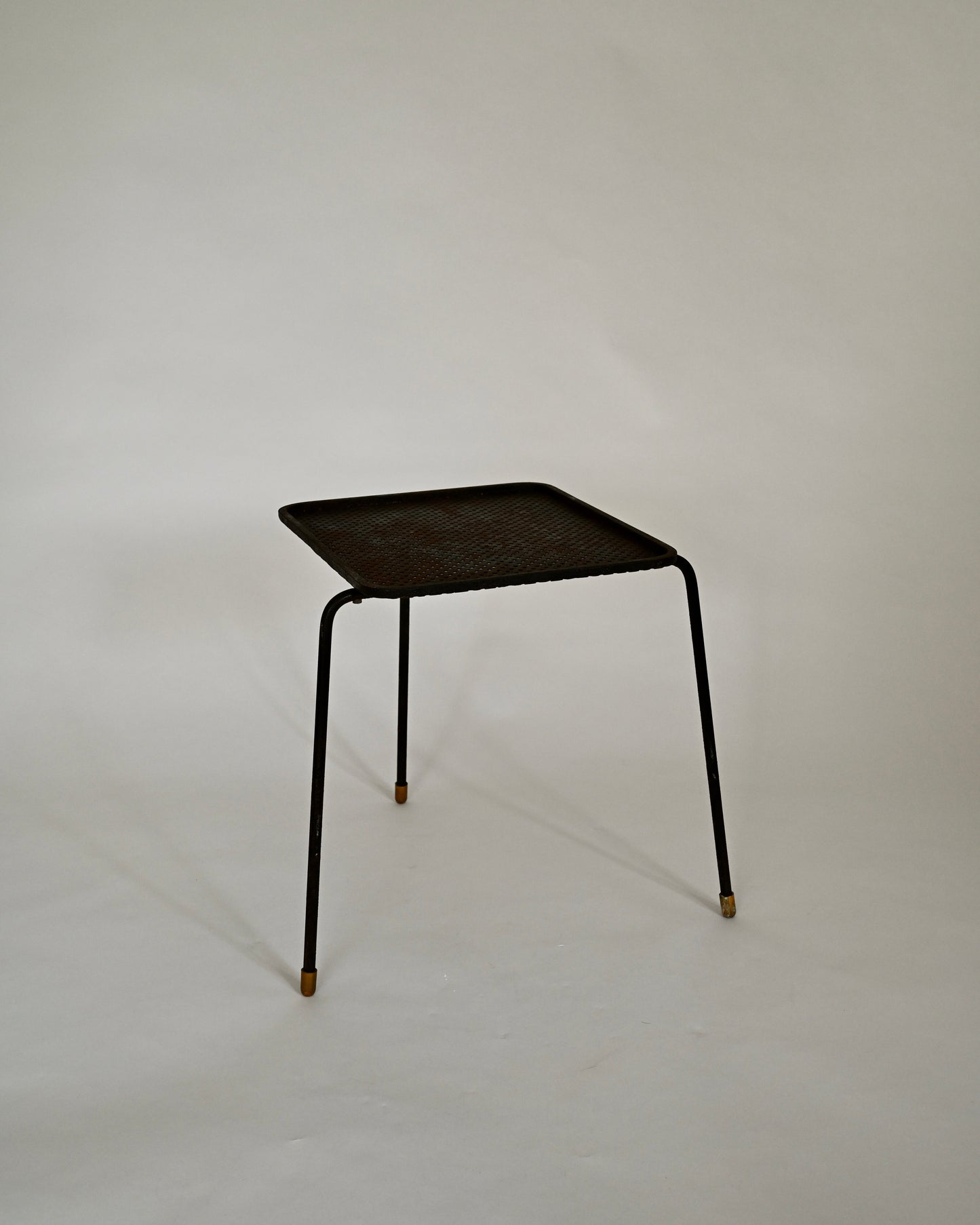 Mathieu Matégot Soumba tables, three-color set, France 1953