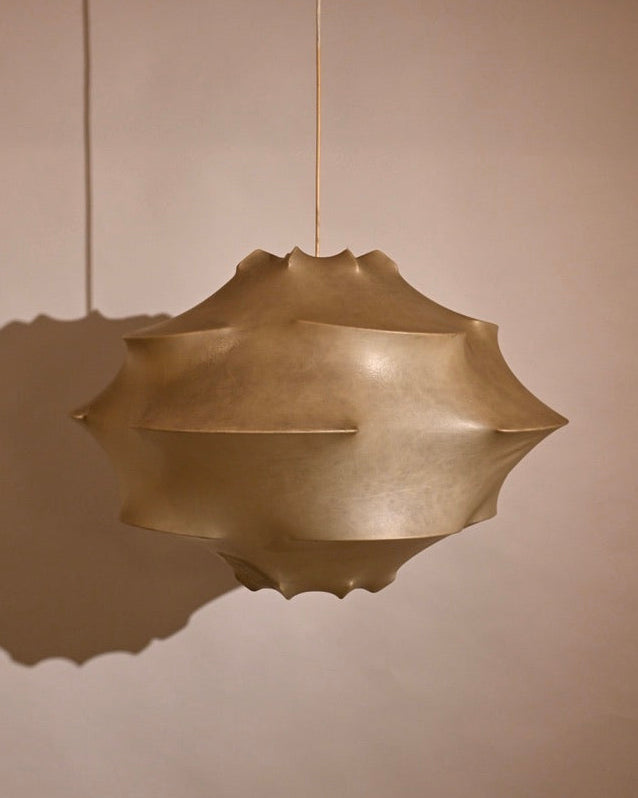 Rare XL Italian Cocoon pendant lamp, unlit interior view