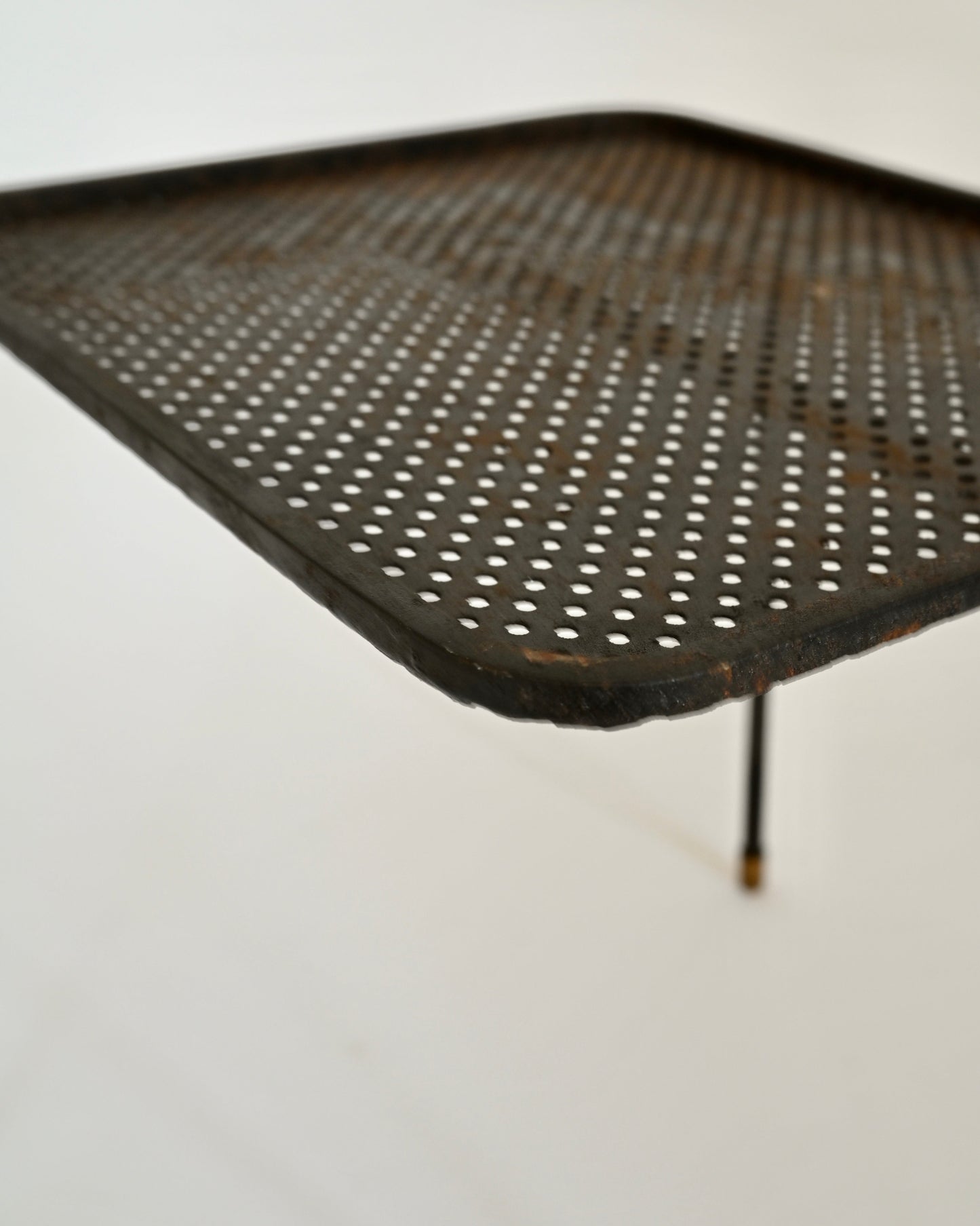Mathieu Matégot Soumba tables, three-color set, France 1953