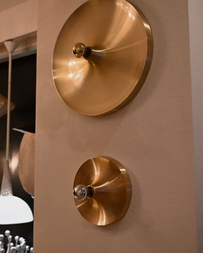 Charlotte Perriand Champagne Gold Aluminum Wall Lamp for Les Arcs 1960s