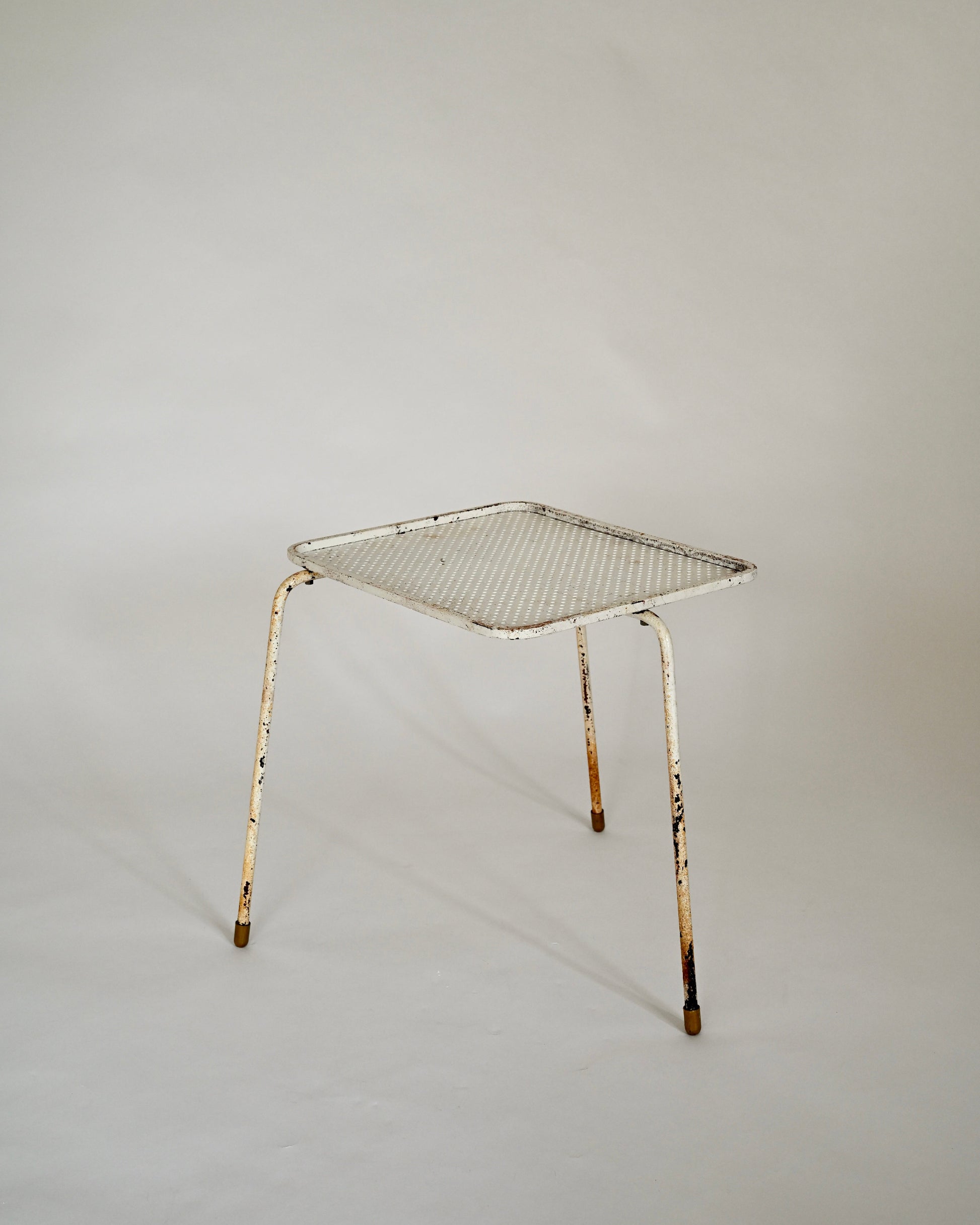 Mathieu Matégot Soumba tables, three-color set, France 1953