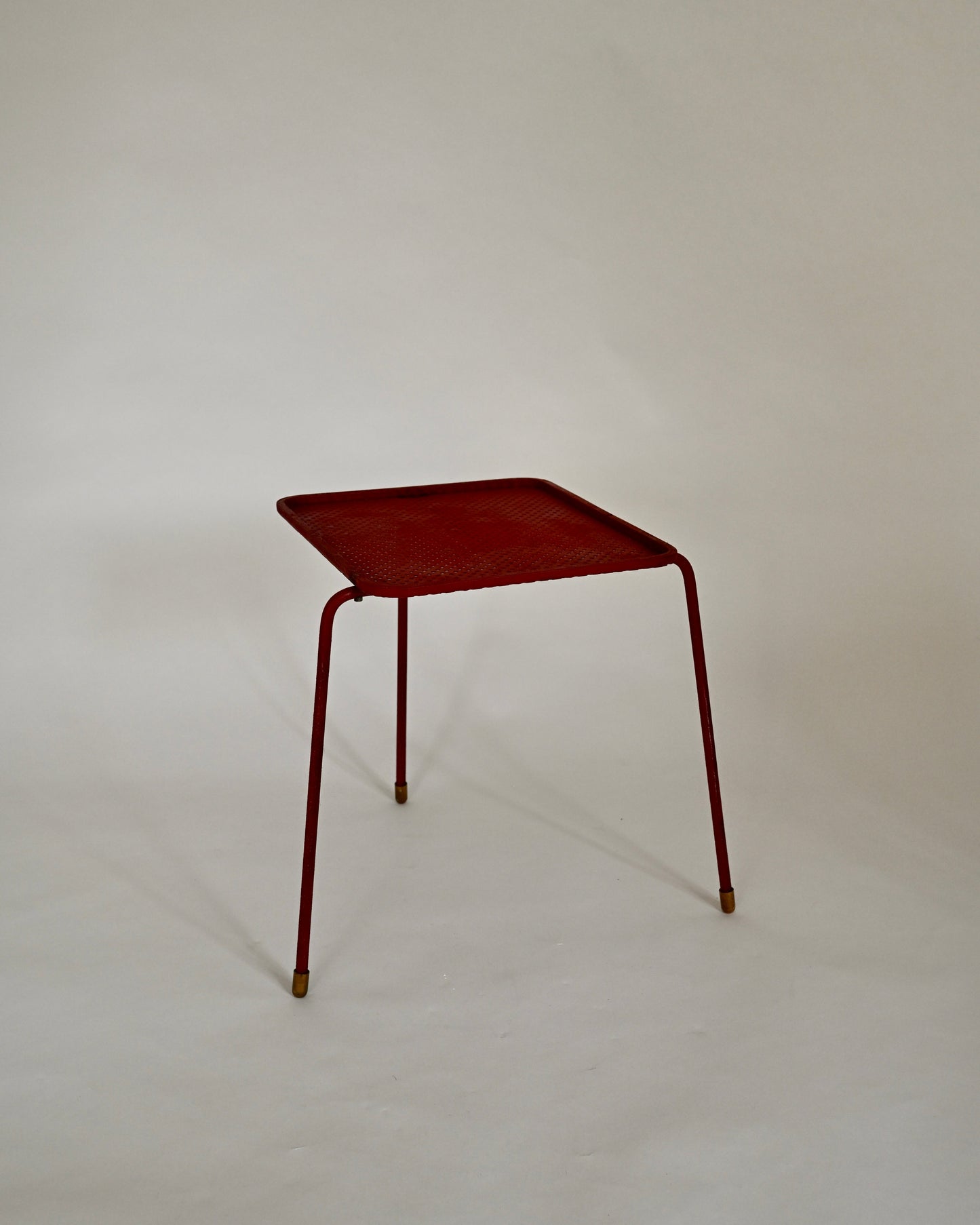 Mathieu Matégot Soumba tables, three-color set, France 1953