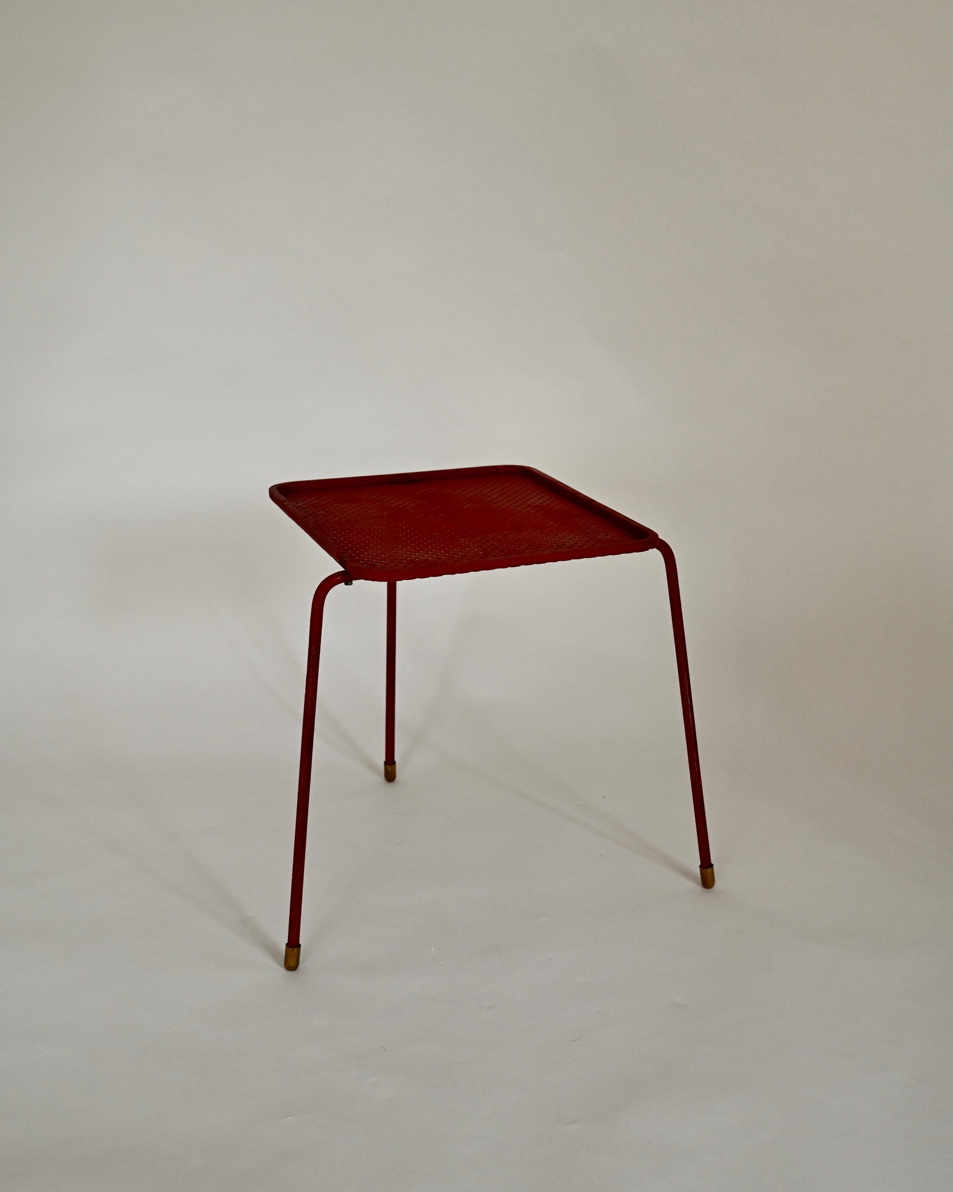 Mathieu Matégot Soumba tables, three-color set, France 1953