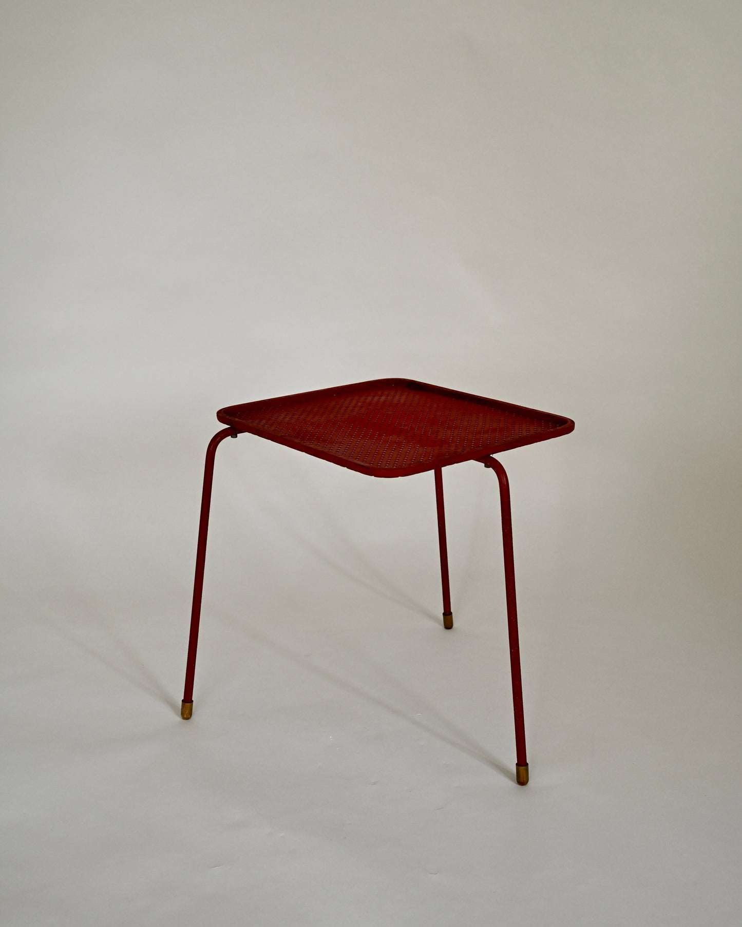Mathieu Matégot Soumba tables, three-color set, France 1953