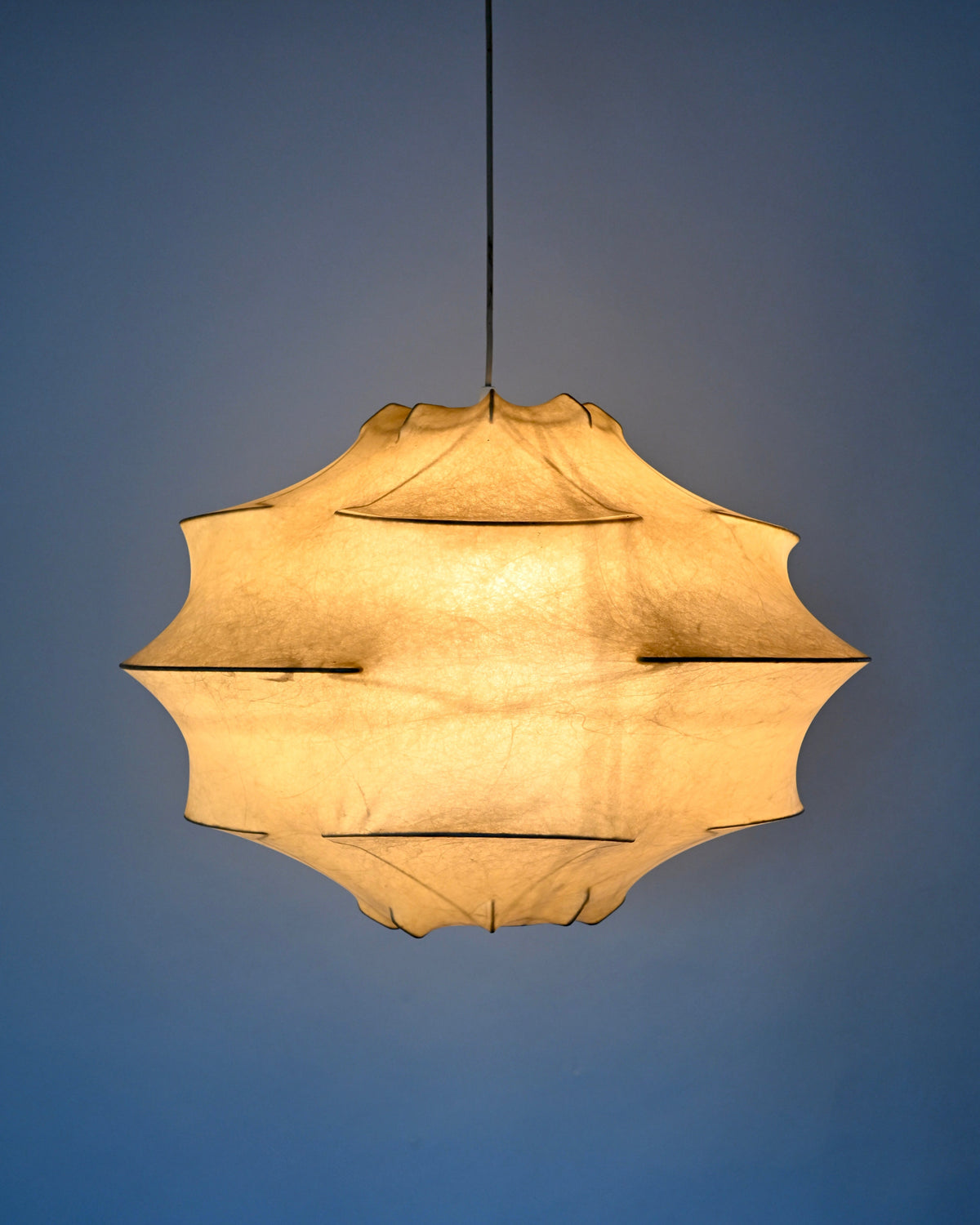 1960s Italian Cocoon pendant lamp illuminated
