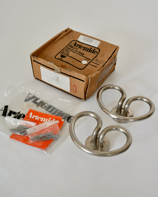 Artemide Sergio Mazza “Samo” Wall Coat Hooks Pair, Italy 1970s