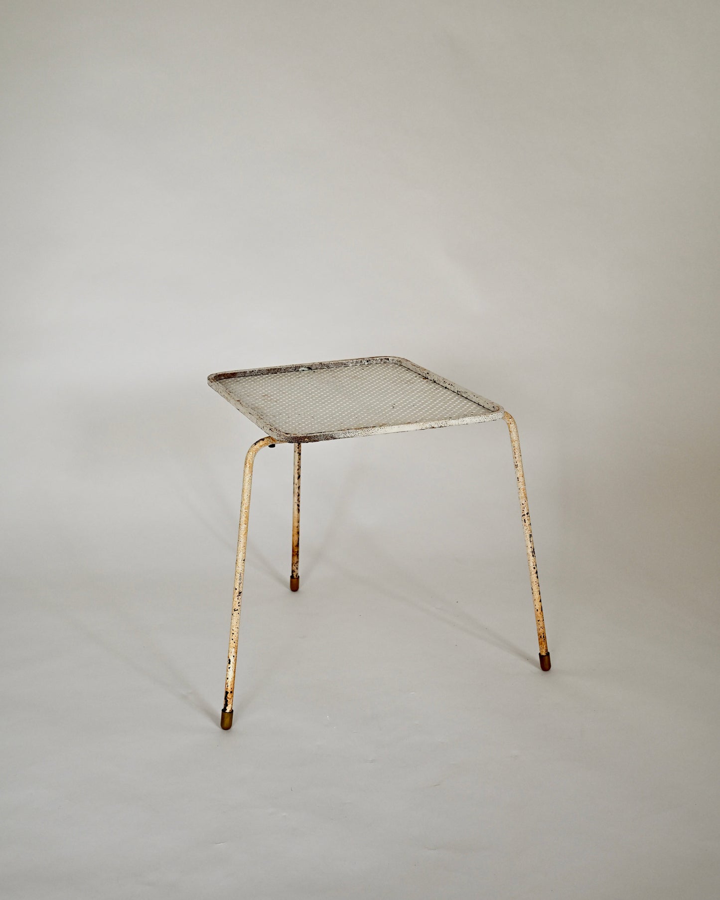 Mathieu Matégot Soumba tables, three-color set, France 1953