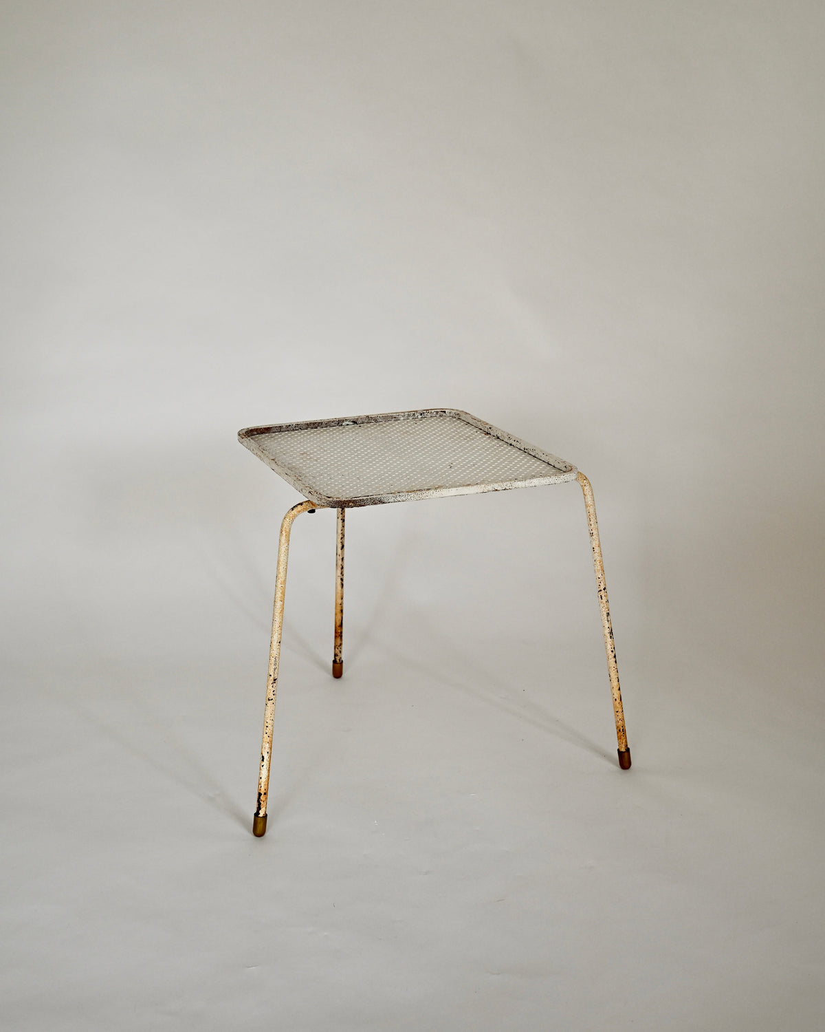 Mathieu Matégot Soumba tables, three-color set, France 1953