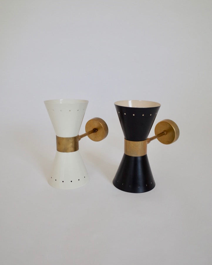 Italian Double Cone Sconces Brass Lamps