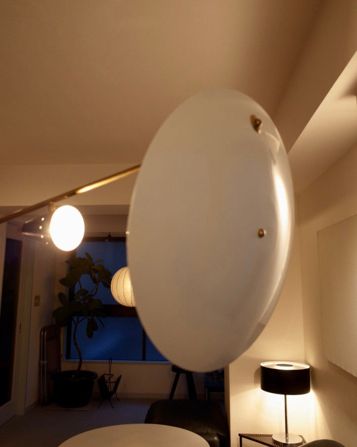 Italy Reflective Plate Brass Lamp Midcentury stilnovo styler