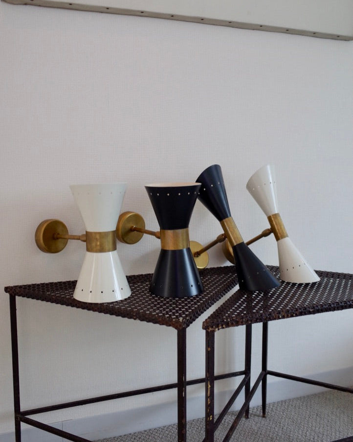 Italian Double Cone Sconces Brass Lamps