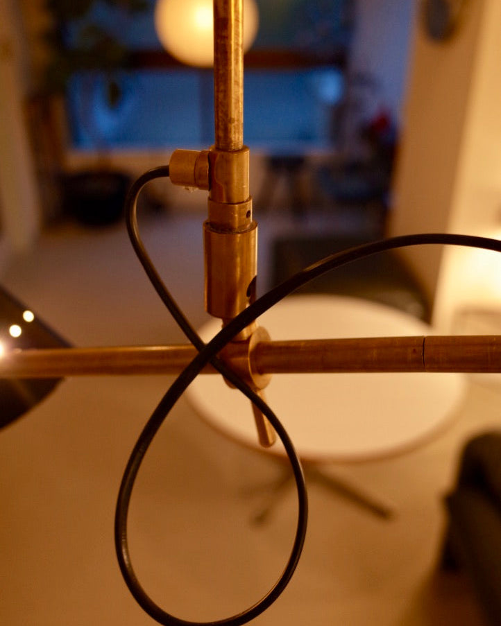 Italy Reflective Plate Brass Lamp Midcentury stilnovo styler