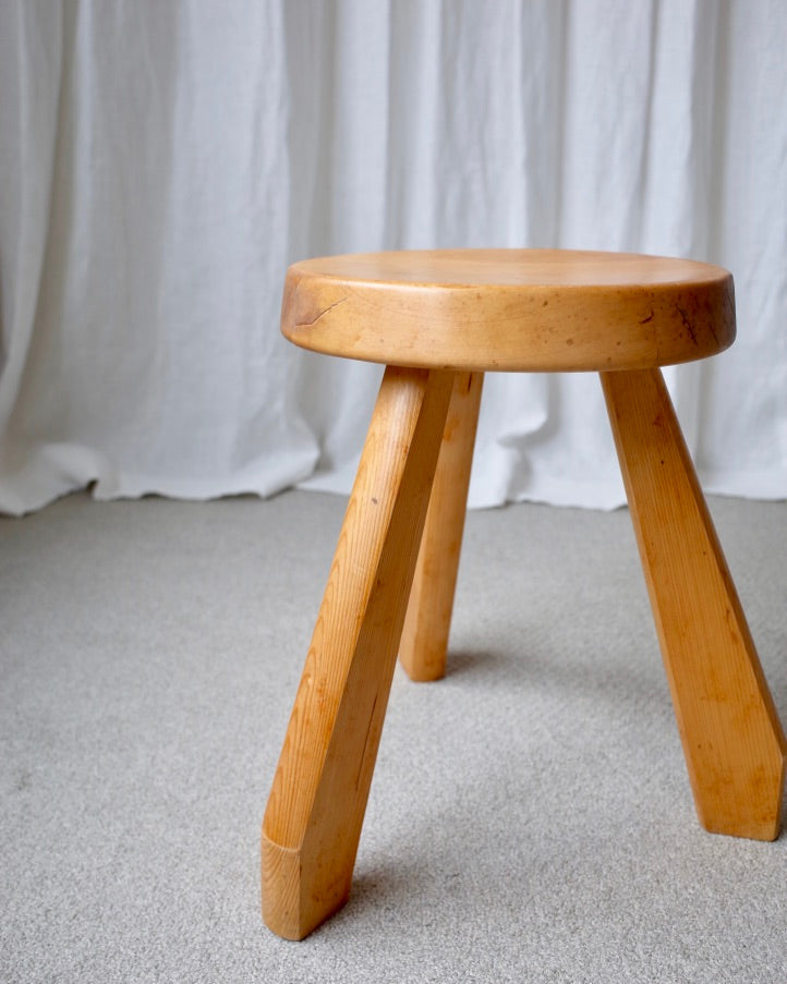 Charlotte Perriand Meribel SNDOZ Stool Les Arcs 1970s