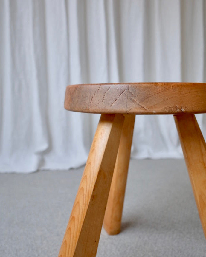 Charlotte Perriand Meribel SNDOZ Stool Les Arcs 1970s