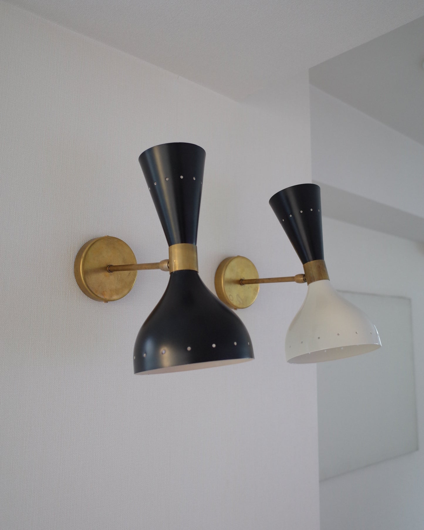Italian Double Cone Sconces Brass Lamps