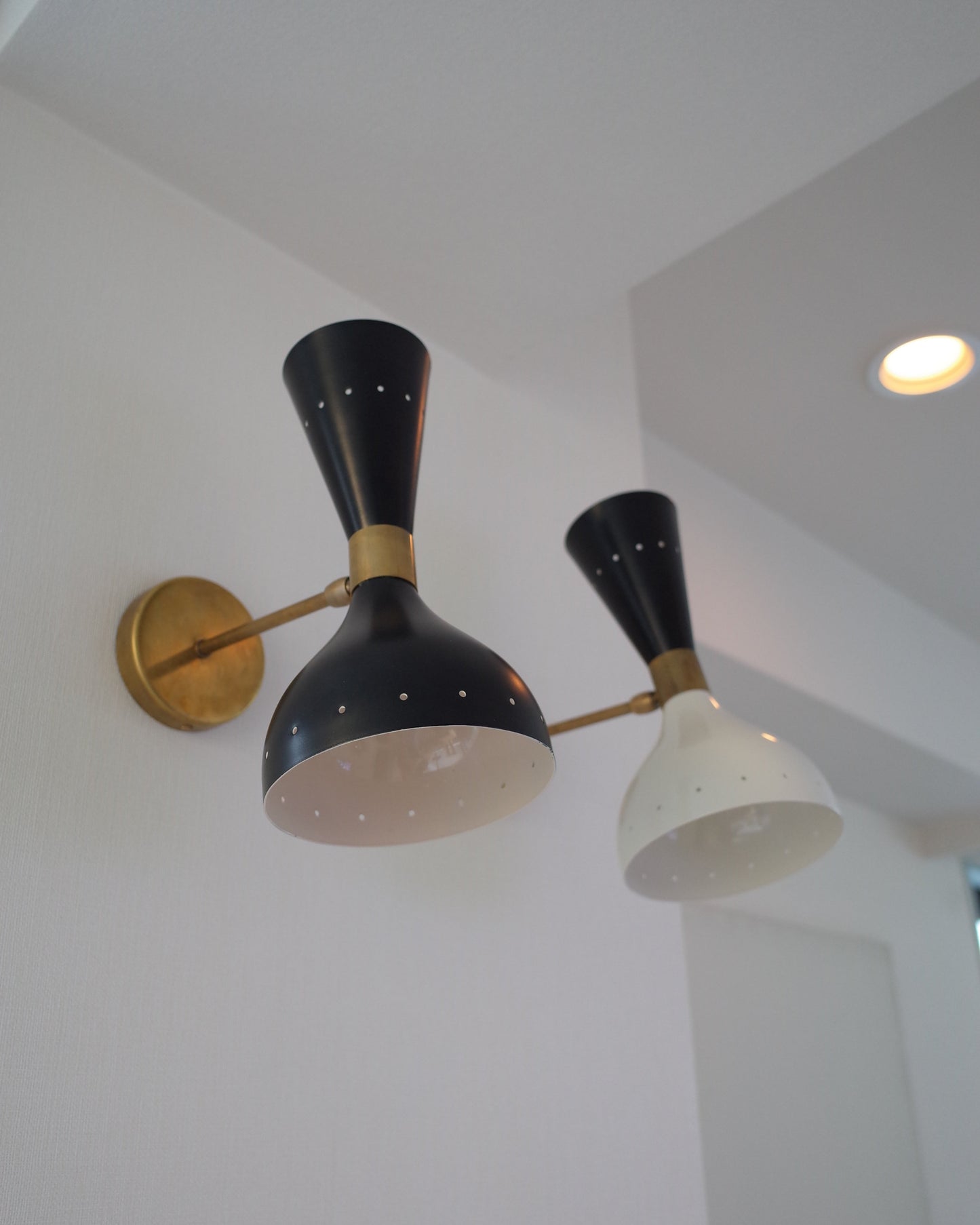 Italian Double Cone Sconces Brass Lamps