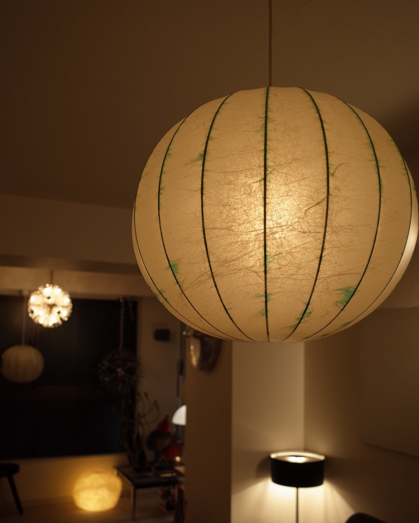 Goldkant Leuchten Germany - Friedel Wauer Cocoon lamp XXL 1970s Ø50cm