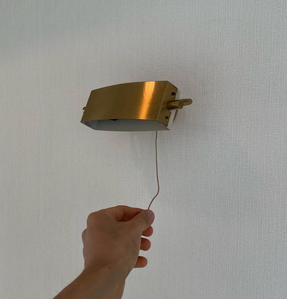 Jacques Biny Brass Appliqué Lamp 1950s Deadstock