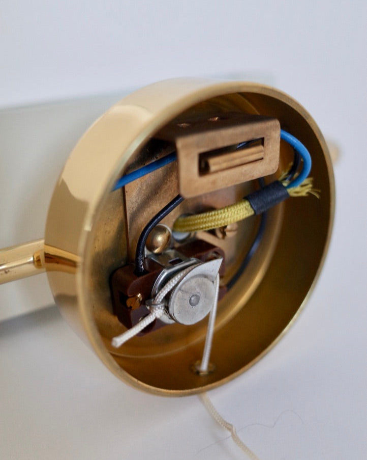 Jacques Biny Brass Appliqué Lamp 1950s Deadstock