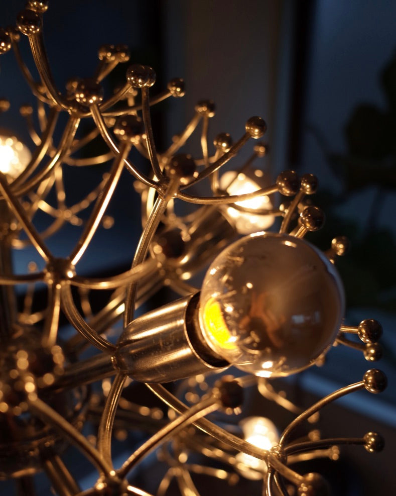 Gaetano Sciolari sputnik chandelier Chrome plated brass  Italy 1970s