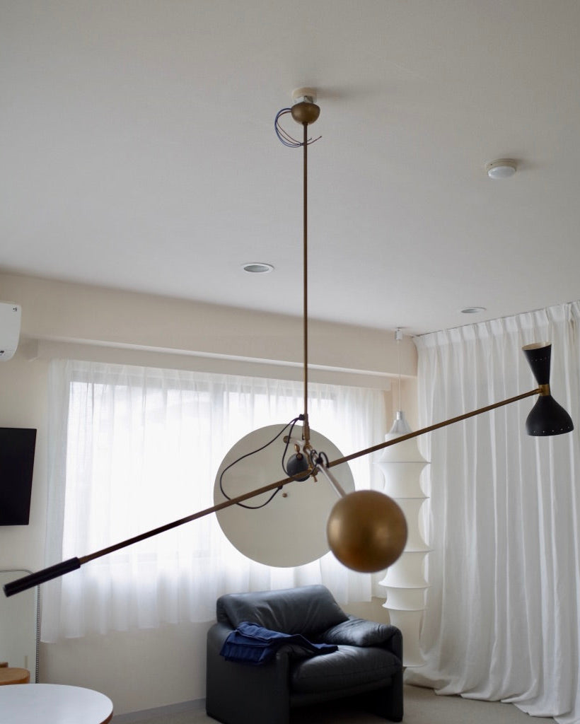 Italy Chandelier Brass Lamp reflective plate