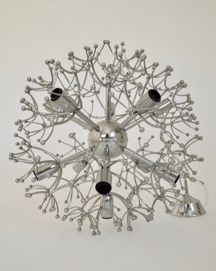 Gaetano Sciolari sputnik chandelier Chrome plated brass  Italy 1970s