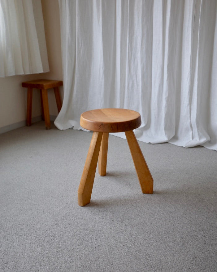 Charlotte Perriand Meribel SNDOZ Stool Les Arcs 1970s