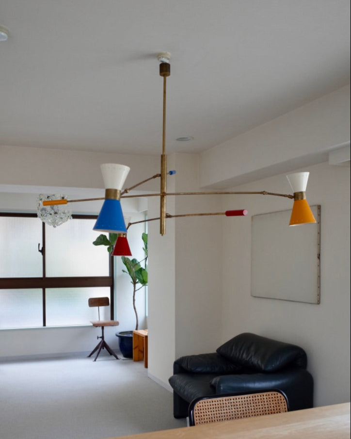 Italy 3Arms Chandelier Brass Lamp